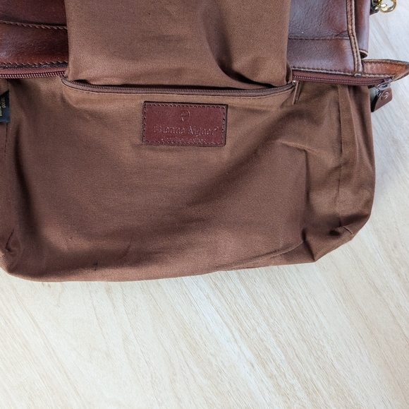 Braided Cognac Brown Leather Purse Etienne Aigner - Picture 3 of 14